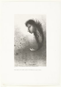 Dann erschien ein seltsames Wesen mit einem Menschenkopf und einem Fischkörper von Odilon Redon