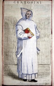 Religiöser Orden: Kartäuser. Gravur aus dem 16. Jahrhundert von Odoardo Fialetti
