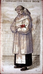 Benediktinermönch. Gravur in O. Fialetti. 16. Jahrhundert von Odoardo Fialetti