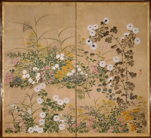 Blühende Pflanzen im Herbst von Ogata Korin