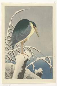 Reiher im Schnee von Ohara Koson