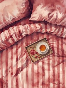 Gemütlicher Morgen Tee Bett