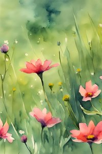 Rosa Aquarellblüte