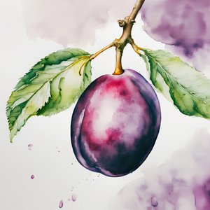 Aquarell Pflaume