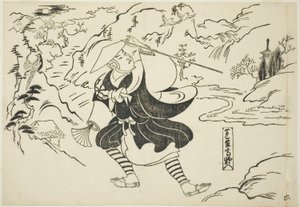 Rensho erreicht den Berg Koya (Rensho Koya-iri), aus der Serie "Berühmte Szenen aus japanischen Puppenspielen (Yamato irotake)" von Okumura Masanobu