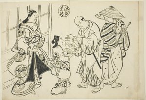 Das Yugao-Kapitel aus "Die Geschichte von Genji", aus einer Serie von Genji-Parodien