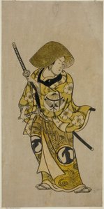 Der Schauspieler Sawamura Kamesaburo als Nagoya Kosanza im Stück "Keisei Fukubiki Nagoya," aufgeführt im Nakamura Theater im ersten Monat, 1731