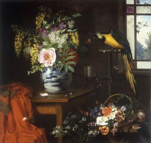 Stillleben mit einer Vase voller Blumen, 1874 von Olaf August Hermansen