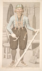Ein isländischer Bauer in altmodischer Tracht von Olavius