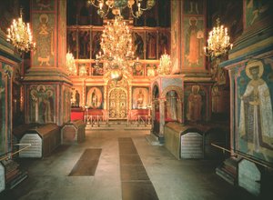 Innenraum der Erzengel-Michael-Kathedrale im Moskauer Kreml, 1679-1681 von Old Russian Architecture