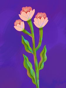 Lebendiges florales Trio