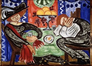 In einem Café. Gemälde von Olga Vladimirovna Rozanova (1886-1918)