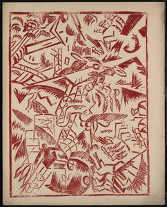 Illustration für das Buch Der Krieg von Aleksey Kruchenykh, 1916