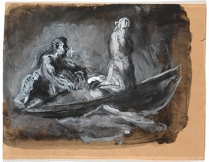 Charons Boot. Psyche wird über den Styx geführt von Oluf Hartmann