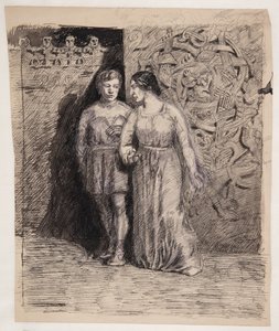 Mann und Frau, Motiv aus der nordischen Antike von Oluf Hartmann