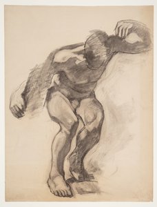 Modellstudie, vornübergebeugtes Modell von vorne gesehen von Oluf Hartmann