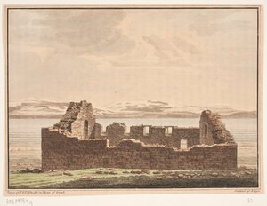 Kirchenruine in Grönland. Illustration zu W.A. Graah. Forschungsreise zur Ostküste Grönlands von Oluf Olufsen Bagge