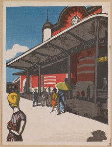 Tokio-Station, aus der Serie „Erinnerungen an Tokio“ von Onchi Kôshirô