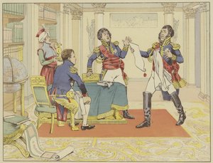 Napoleon belohnt Marschall Lefevre, indem er ihn nach der Eroberung der Stadt von den Preußen zum Herzog von Danzig macht, 24. Mai 1807 von Onfray de Breville Job