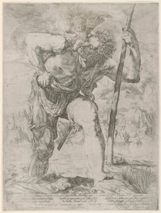 Der heilige Christophorus trägt das Christuskind