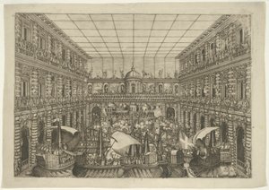 Naumachie im Hof des Palazzo Pitti von Orazio Scarabelli