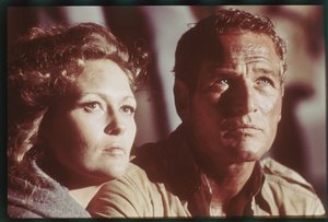 Paul Newman und Faye Dunaway am Set von 