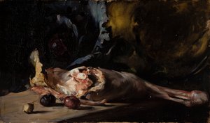 Stillleben mit Lammkeule und Kohl von Oscar Gustaf Bjorck