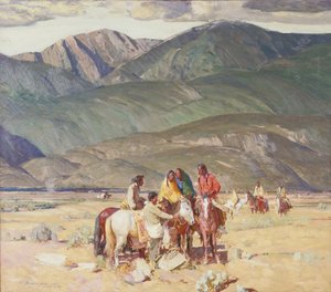 Taos-Indianer auf dem Mesa von Oscar Edward Berninghaus