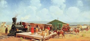 Westlicher Bahnhof, Grenztage, ca. 1901 von Oscar Edward Berninghaus