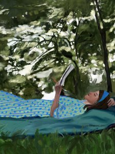 Friedliches Lesen im Freien