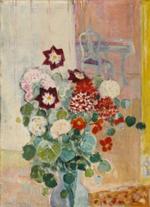 Blumenstrauß mit Dahlien und Kresse von Oskar Moll