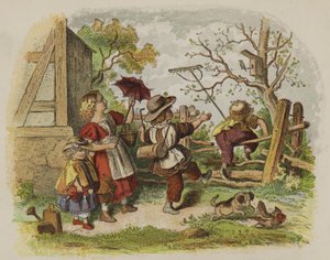 Gruppe von Kindern spielt im Freien von Oskar Pletsch