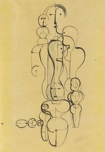 Konzentrische Gruppe: Figurenplan K1 von Oskar Schlemmer