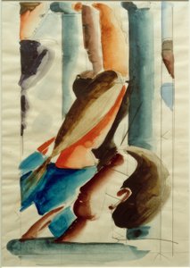 Fünf Figuren zwischen Säulen von Oskar Schlemmer