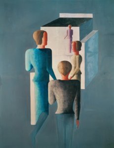 Vier Figuren und Kubus von Oskar Schlemmer