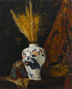 Blumen in einer weißen Vase von Osman Hamdi Bey