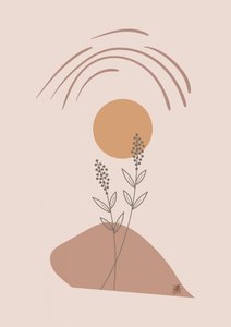 Boho Botanischer Sonnenuntergang