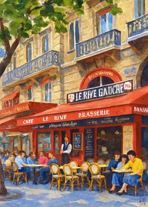 Lebhaftes Pariser Café
