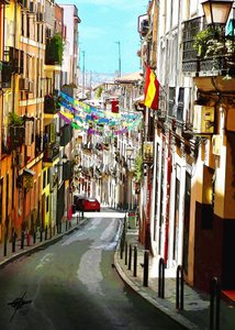 Lebendige spanische Straße