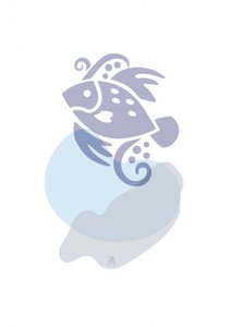 Verspielter blauer Fisch
