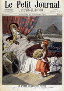 Rotkäppchen. Karikatur über Fachoda und die Ambitionen des „treulosen Albion“. Gravur von F. Méaulle nach Tofani. „Le Petit Journal“, 20. November von Oswaldo (after) Tofani