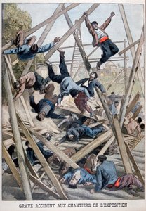 Ein schwerer Unfall auf der Baustelle der Weltausstellung, Paris, 1900 von Oswaldo Tofani