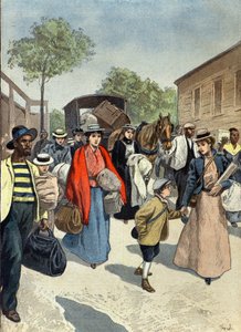 Englische Zivilisten verlassen die Stadt Ladysmith unter Burenbelagerung von Oswaldo Tofani
