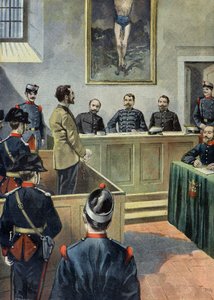 Der Anarchist Michele Angiolillo vor dem Kriegsrat von Oswaldo Tofani