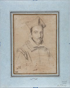 Porträt eines Prälaten, wahrscheinlich Kardinal Francesco Maria Bourbon Del Monte Santa Maria (1549-1627). Zeichnung von Ottavio Leoni (1578-1630) 1616 Genua, Musei di Strada Nuova, Fondo Disegni, Inv. 2418 von Ottavio Mario Leoni