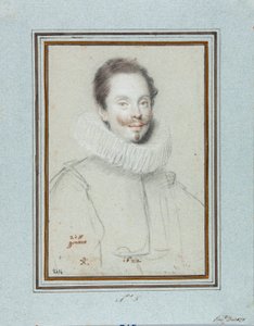 Porträt des Marquis Paris Pinelli. Zeichnung von Ottavio Leoni, 17. Jahrhundert, Genua, Musei di Strada Nuova, Fondo Disegni, inv 2414 von Ottavio Mario Leoni