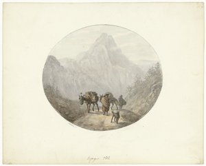 Berglandschaft in Spanien, mit Packeseln von Otto Baron Howen