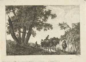 Landschaft mit Packeseln und Reisenden von Otto Baron Howen