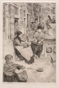 Radierungen von Venedig: Perlenfädler, 1882 von Otto H. Bacher