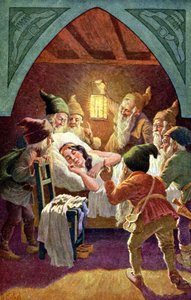 Schneewittchen und die sieben Zwerge, ca. 1900 (Illustration) von Otto Kubel